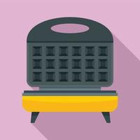 Waffle cooker icon, flat style vector