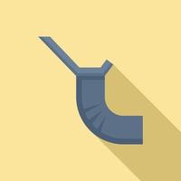 Roof gutter icon, flat style vector