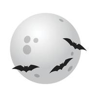 icono de luna llena de halloween, estilo isométrico vector