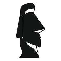 Easter island head icon, simple style vector