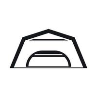 Large garage icon, simple style vector