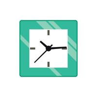 Square wall clock icon, flat style vector