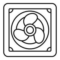 icono del ventilador de la pala del rotor, estilo de esquema vector