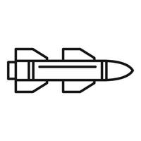 icono de ataque con misiles, estilo de esquema vector
