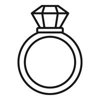 icono de anillo de oro notario, estilo de contorno vector