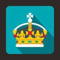 Royal crown icon, flat style vector