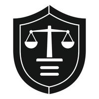 Prosecutor shield icon, simple style vector