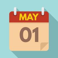 May calendar icon, flat style vector