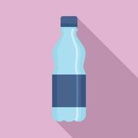icono de botella de agua de plástico, estilo plano vector