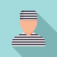 Prison man icon, flat style vector