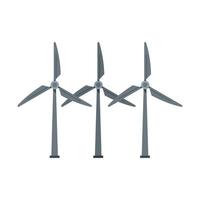 Wind turbine energy icon, flat style vector