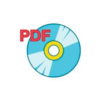 PDF book icon, cartoon style vector