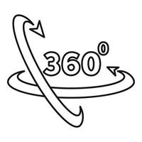 360 degrees icon, outline style vector