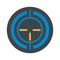 Old sniper aim icon, flat style vector