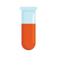 Blood test tube icon, flat style vector