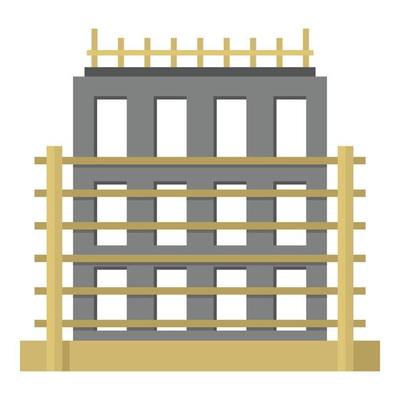 House exterior icon, flat style