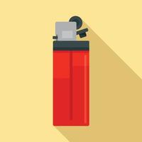 Plastic cigarette lighter icon, flat style vector