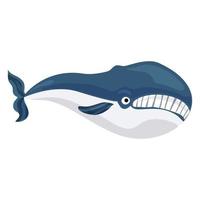 icono de ballena, estilo de dibujos animados vector