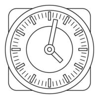 Wall clock icon, outline style. vector