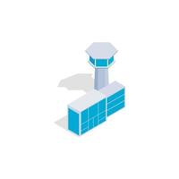 Airport building icon, isometric 3d style vector