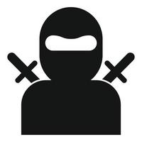 Japanese ninja icon, simple style vector