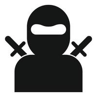 Japanese ninja icon, simple style vector