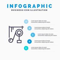 Device Machine Science Science Machine Line icon with 5 steps presentation infographics Background vector