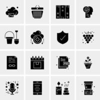 16 iconos de negocios universales vector ilustración de icono creativo para usar en proyectos relacionados con la web y dispositivos móviles