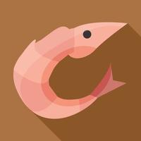 Shrimp icon, flat style vector