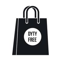 Duty free shopping bag icon, simple style vector