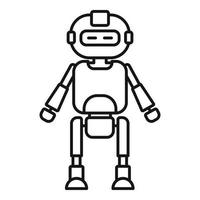 Mechanic robot icon, outline style vector