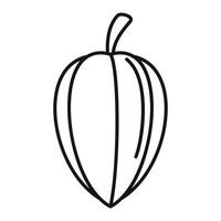 Fresh carambola icon, outline style vector