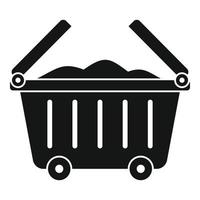 Garbage city cart icon, simple style vector