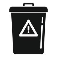 Garbage bin icon, simple style vector