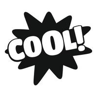 Comic boom cool icon, simple black style vector