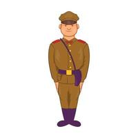 A man in army uniform icon, cartoon style vector