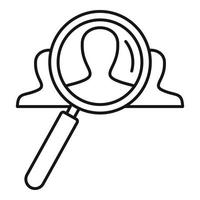 Recruitment magnify glass icon, outline style vector