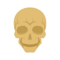 Smiling skull head icon, flat style vector