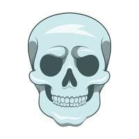 Skull icon, cartoon style vector