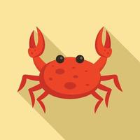 Red crab icon, flat style vector