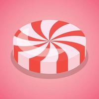 Red candy swirl icon, isometric style vector