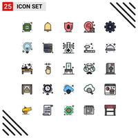 conjunto de 25 iconos modernos de la interfaz de usuario signos de símbolos para la protección de la ubicación del sonido de la construcción de bienes raíces elementos de diseño vectorial editables vector