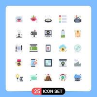 Group of 25 Flat Colors Signs and Symbols for presentation layout sweet image collage Editable Vector Design Elements