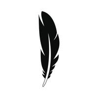 Decorative feather icon, simple style vector