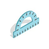 Ruler for drawing icon, isometric 3d style vector