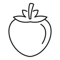 Fresh persimmon icon, outline style vector