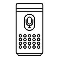 Smart speaker control icon, outline style vector