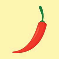 Red chilli icon, flat style vector