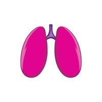 icono de pulmones, estilo de dibujos animados vector