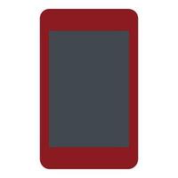 Red tablet icon, flat style vector